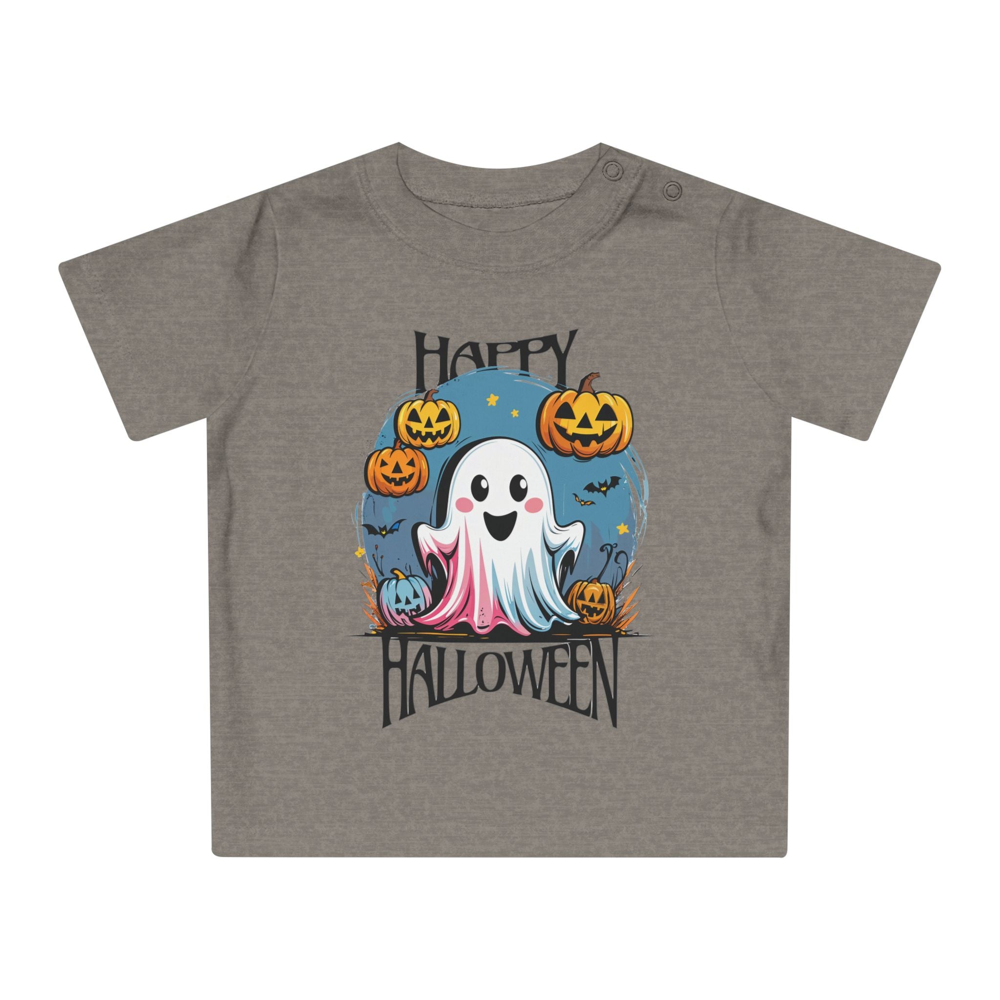 Happy Halloween Kinder T-Shirt – Süßes Geist-Motiv mit Kürbissen