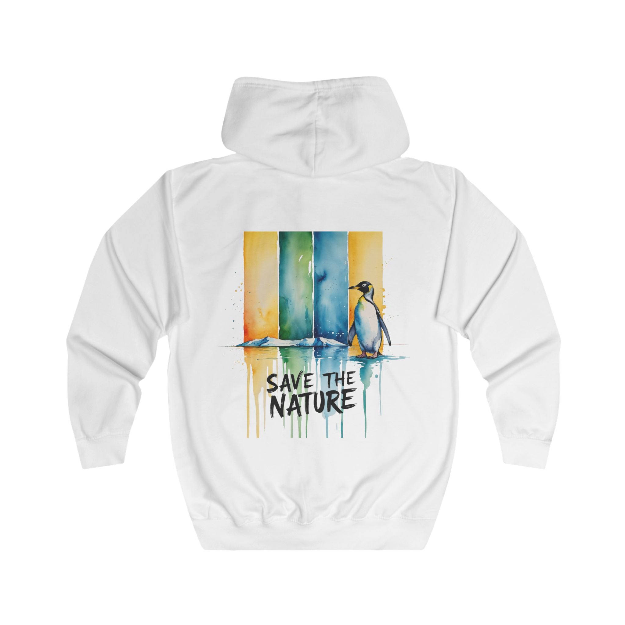 Save the Nature Zip Hoodie –  Pinguin Aquarell