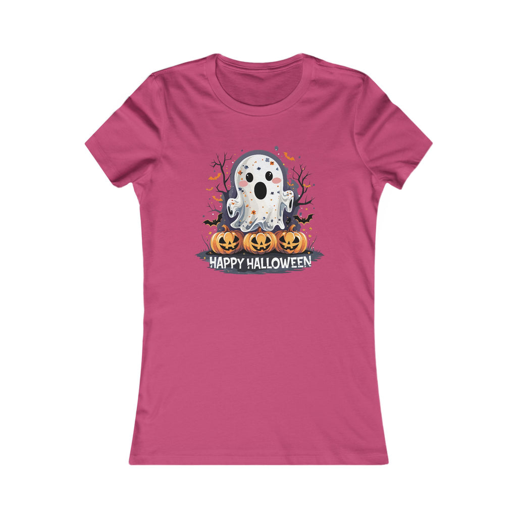 Happy Halloween T-Shirt – Süßes Geist-Motiv mit Kürbissen