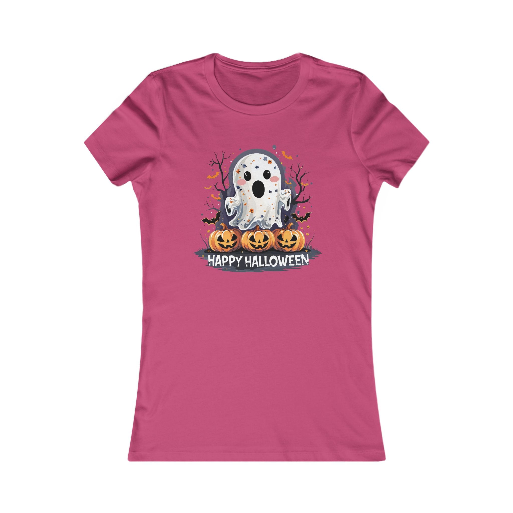 Happy Halloween T-Shirt – Süßes Geist-Motiv mit Kürbissen