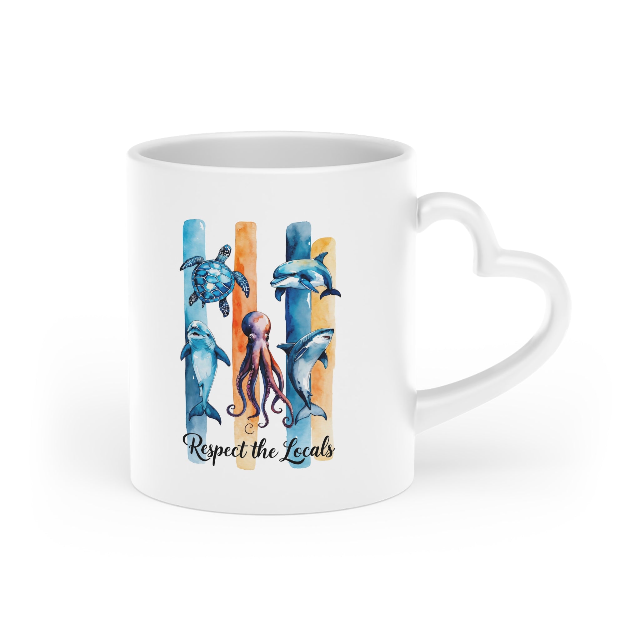 Respect the Locals Tasse – Aquarell Meerestiere