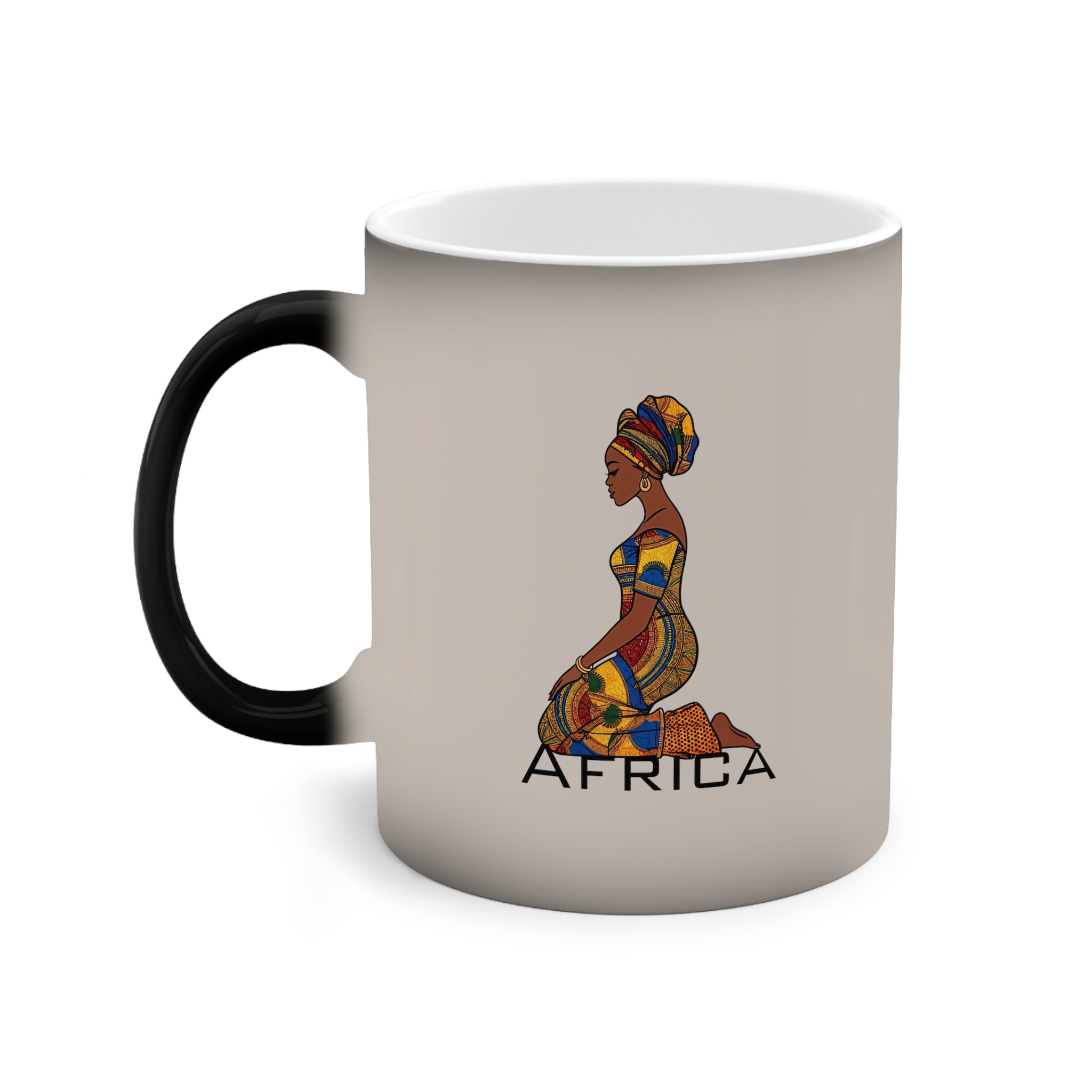 Farbwechsel Afrika Motiv, wechselt die Farbe von schwarz auf weiß.