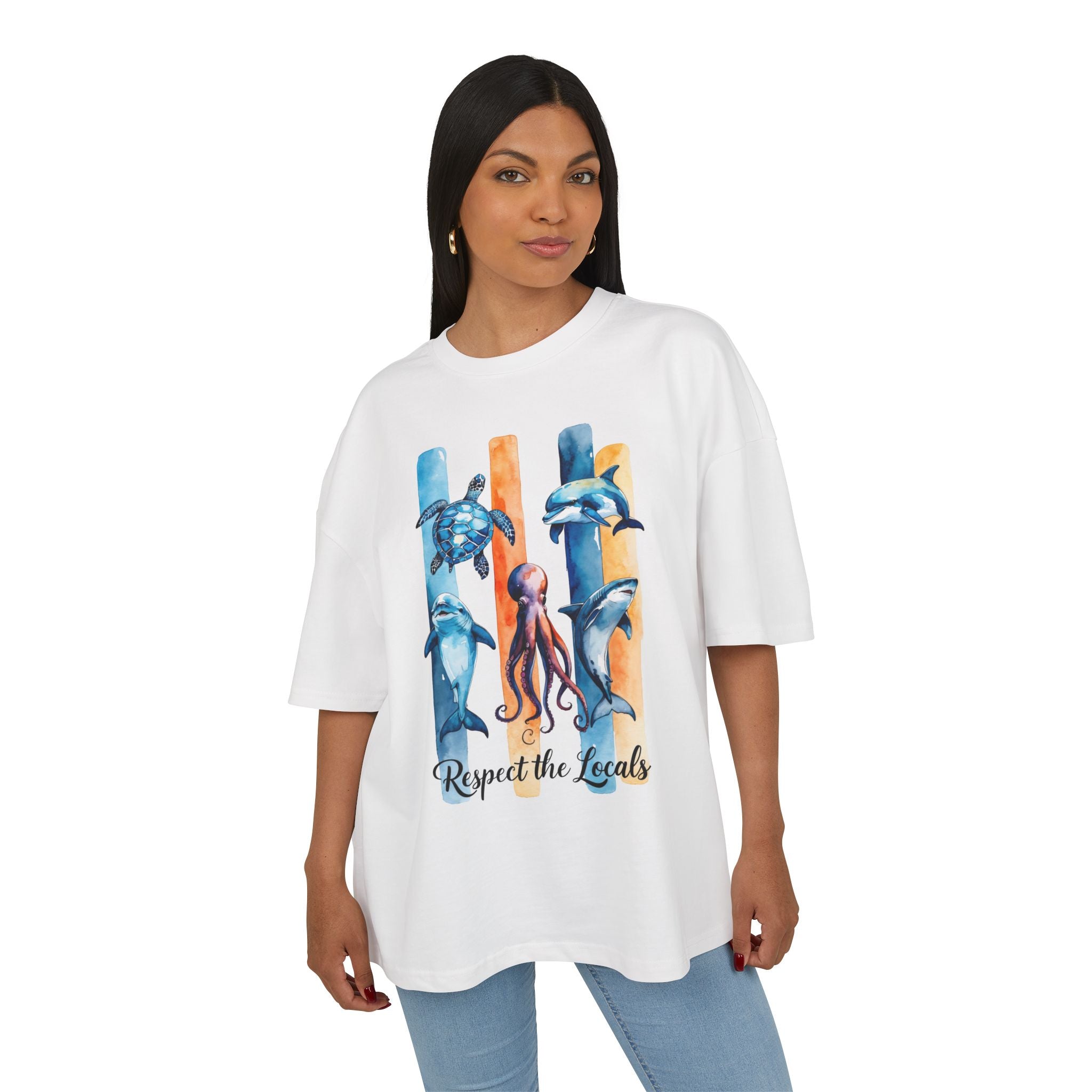 Respect the Locals T-Shirt – Aquarell Delfin