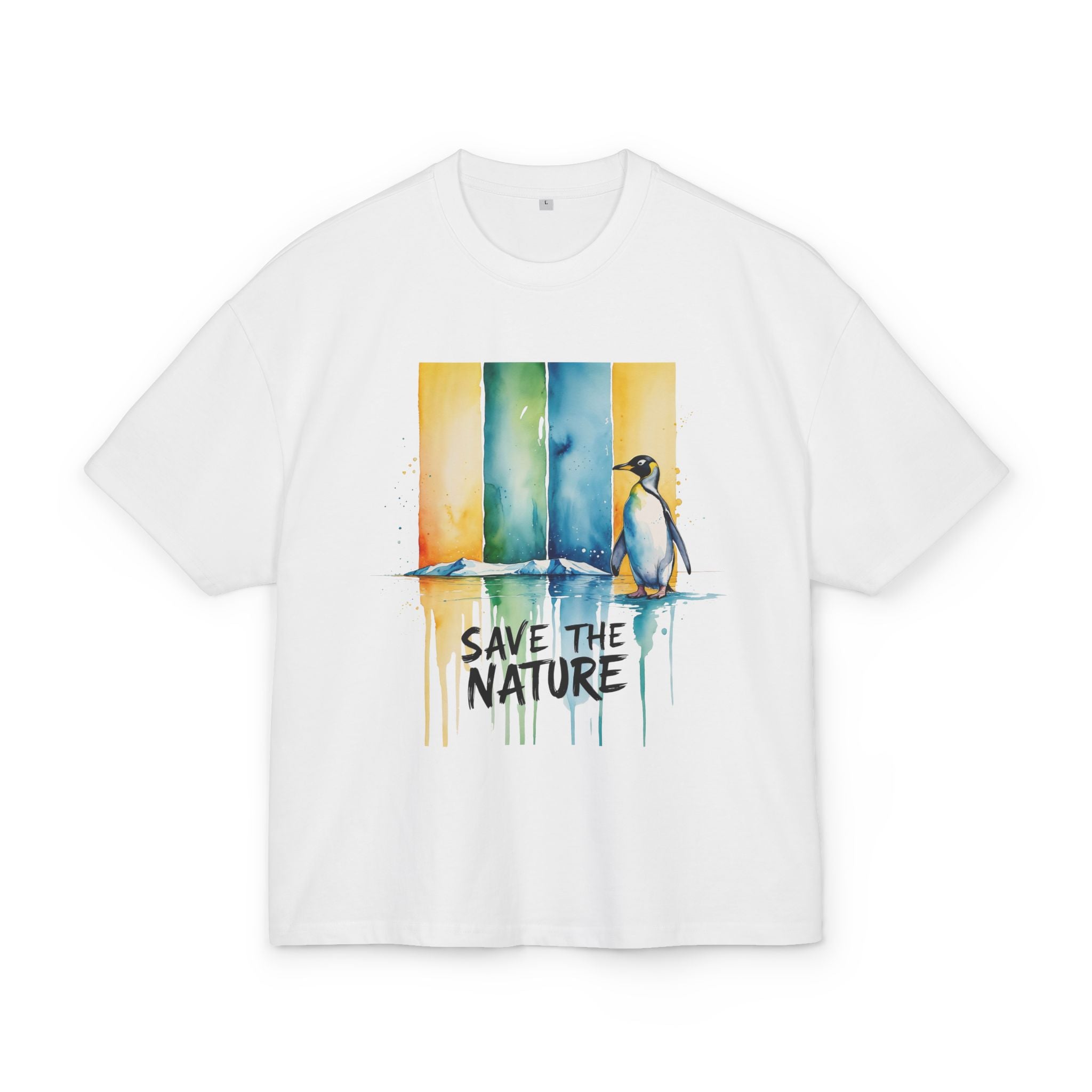 Save the Nature T-Shirt – Aquarell Pinguin