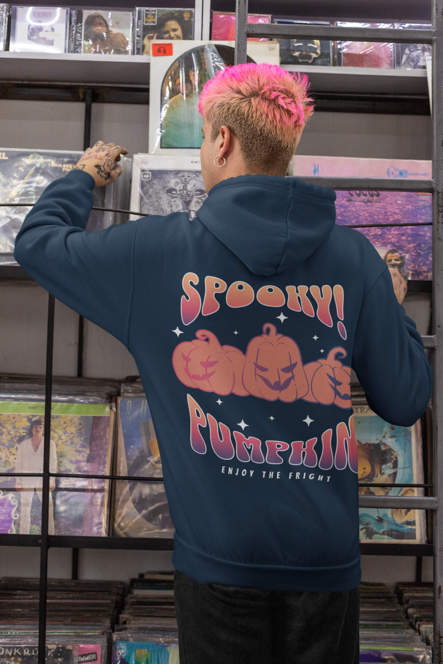 Spooky Pumpkin Hoodie – Halloween Kürbis Pullover Unisex