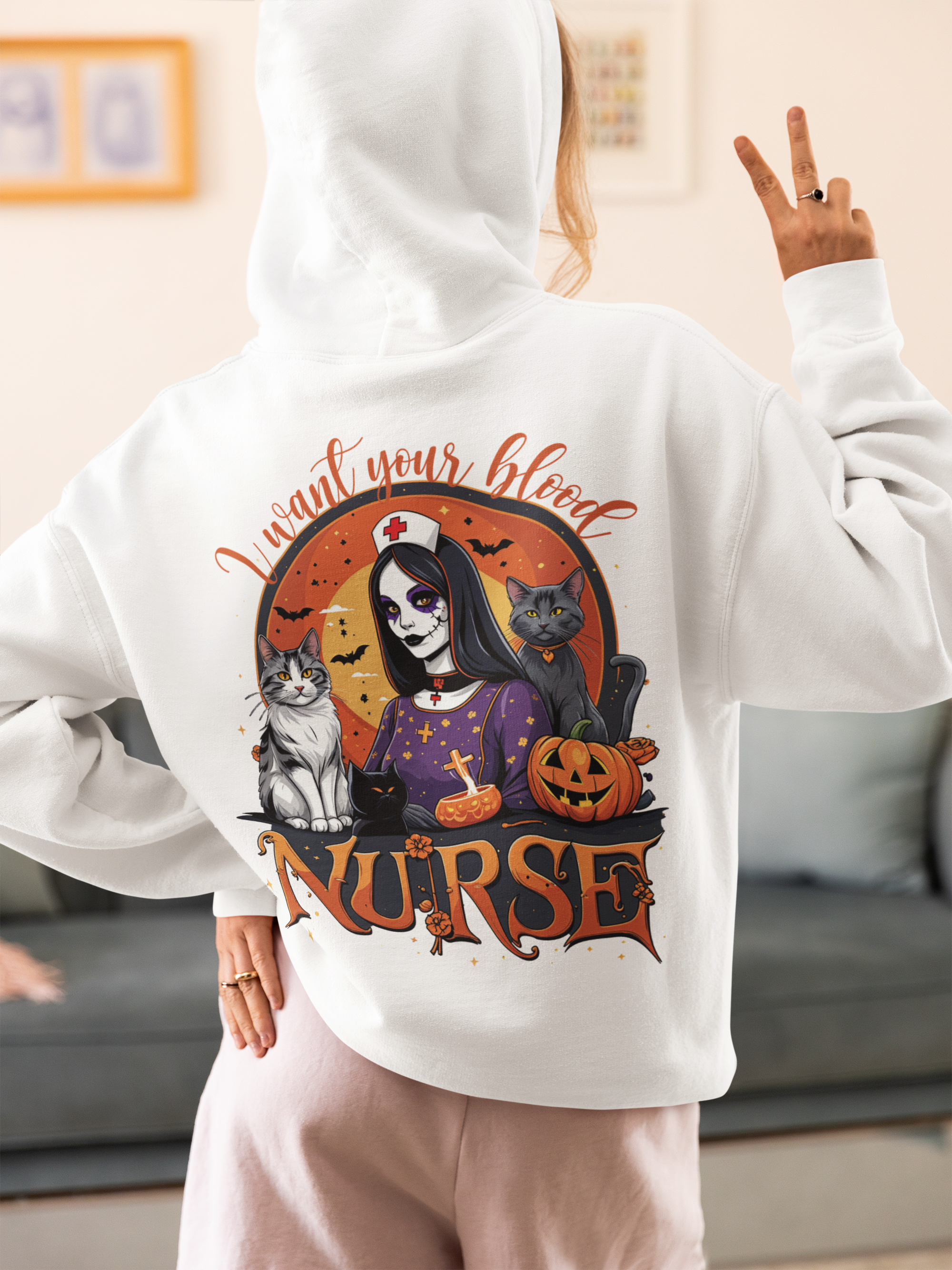 Halloween Hoodie – „I Want Your Blood“