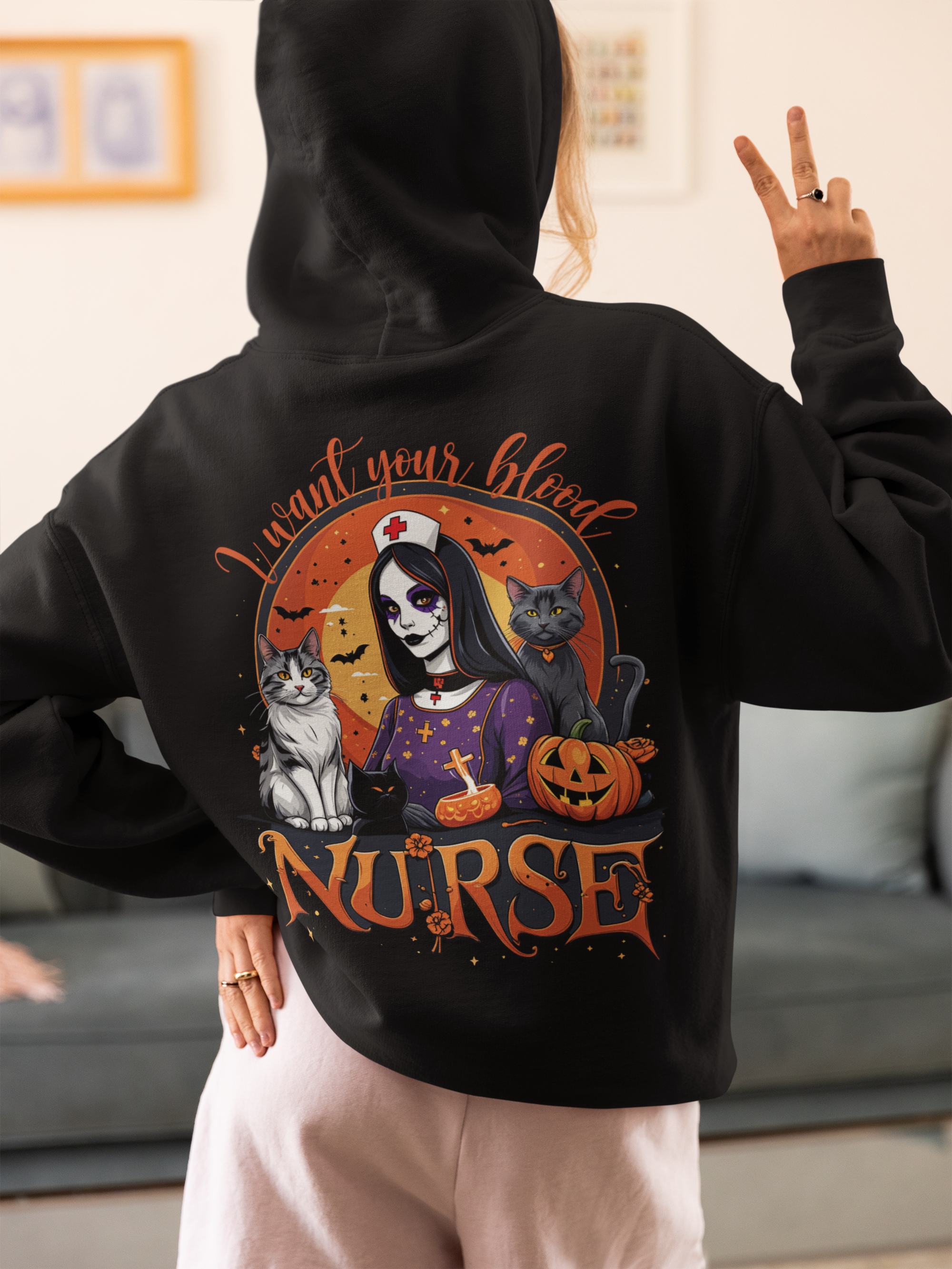 Halloween Hoodie – „I Want Your Blood“