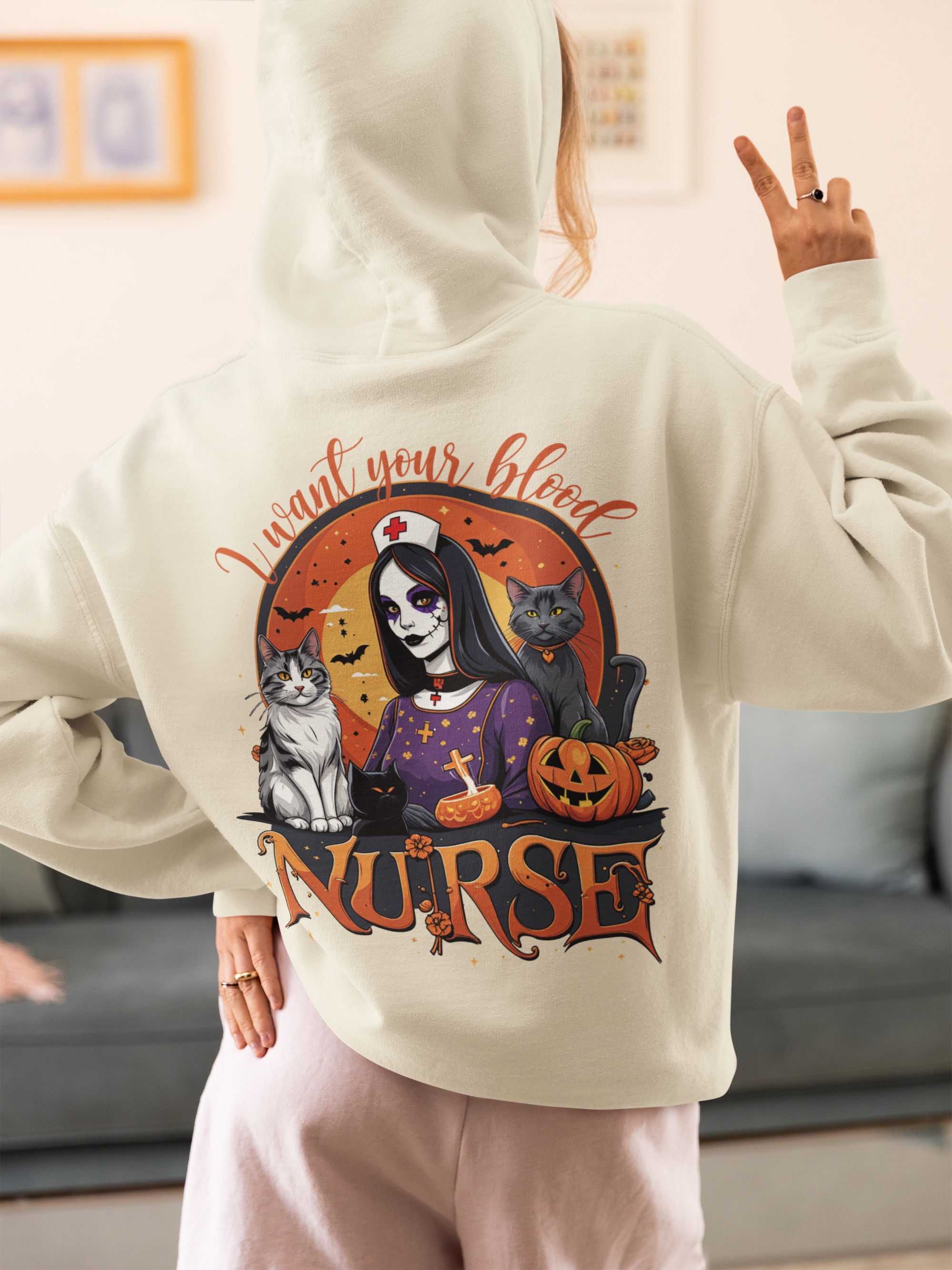Halloween Hoodie – „I Want Your Blood“
