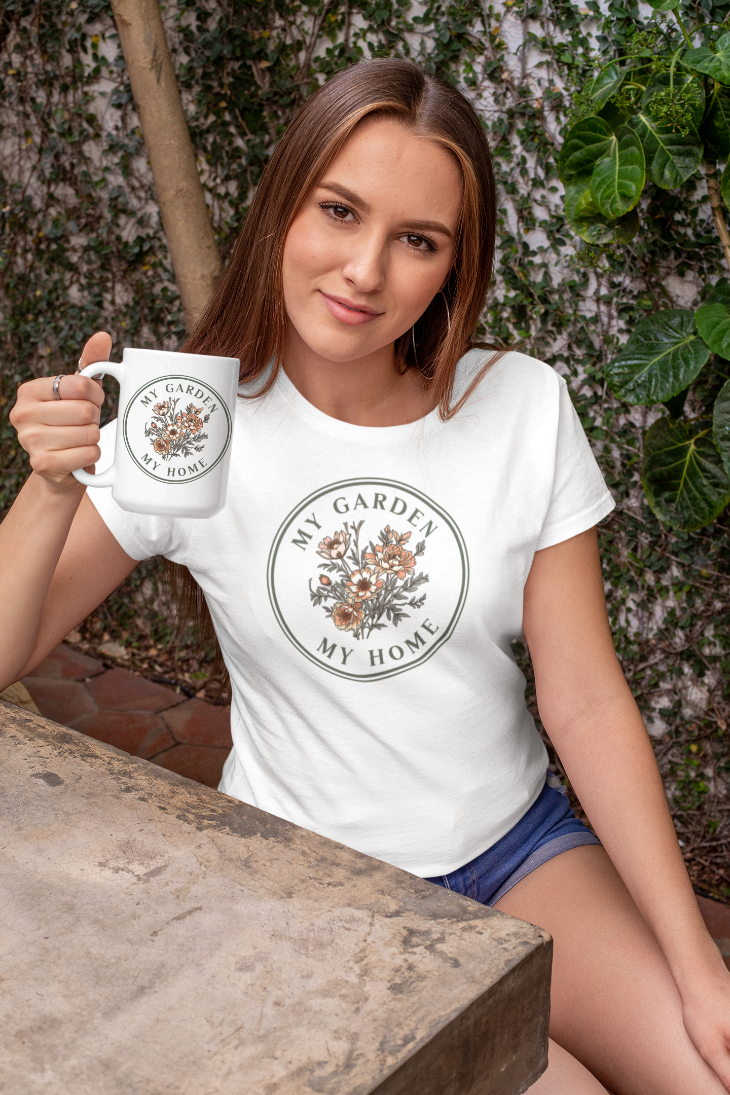 My Garden My Home – Florales T-Shirt für Gartenliebhaberinnen