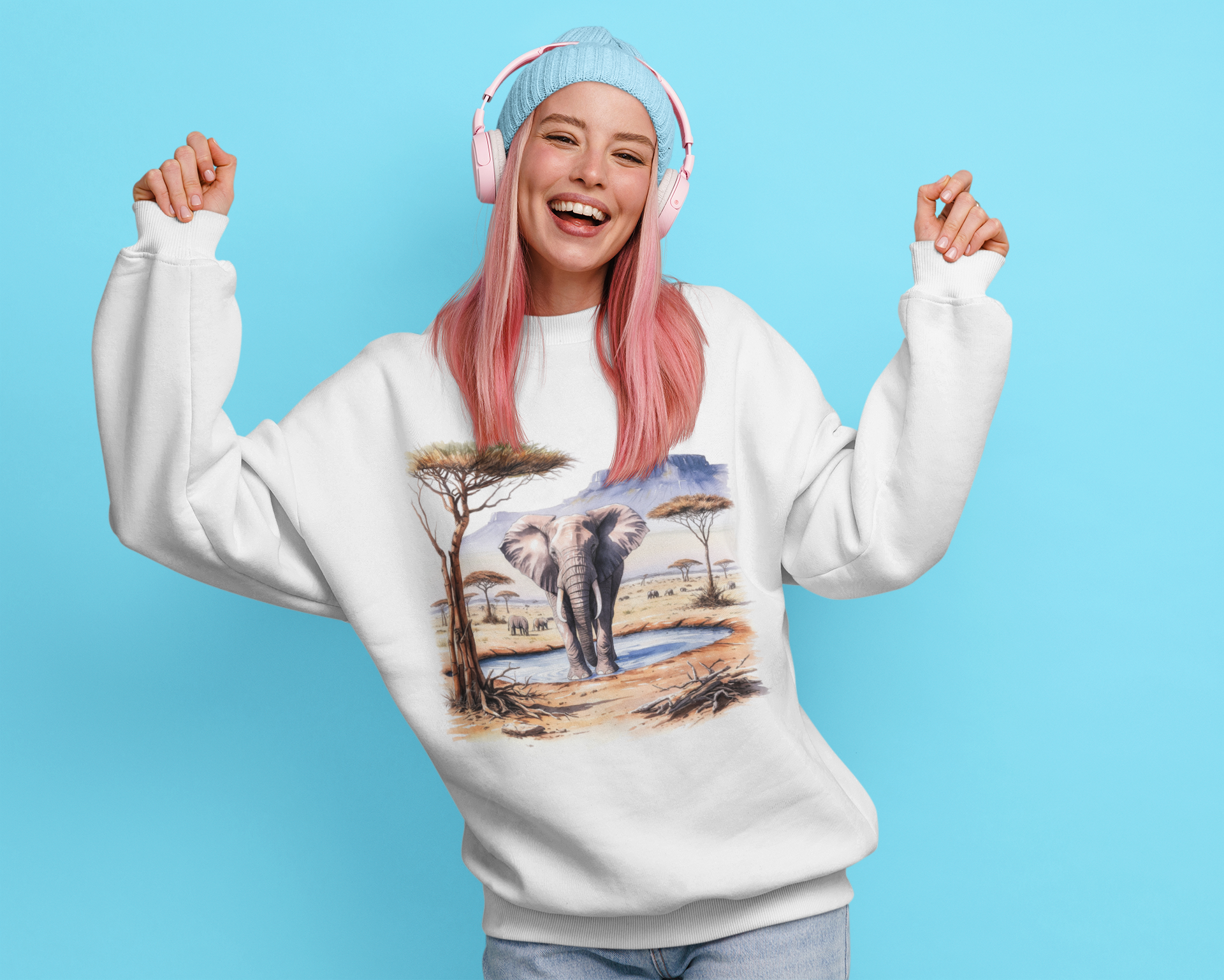 Sweatshirt Weiß Savanne