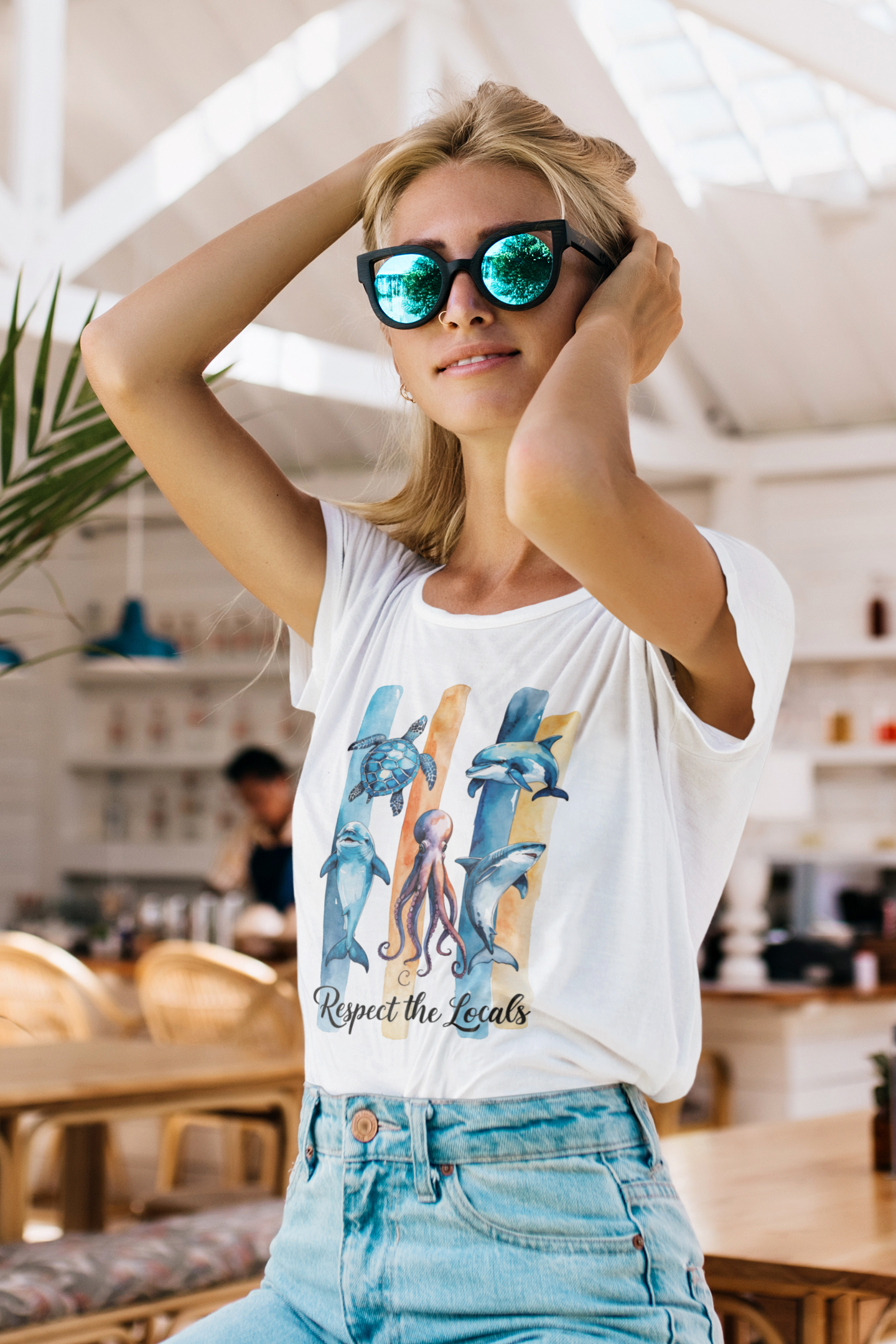 Respect the Locals T-Shirt – Aquarell Meerestiere